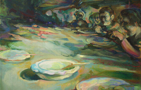 Posiłek/meal, olej na płótnie/oil on canvas, 73 x 92 cm, 2017