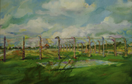 Słupy, olej na płótnie, 50 x 70 cm, 2017