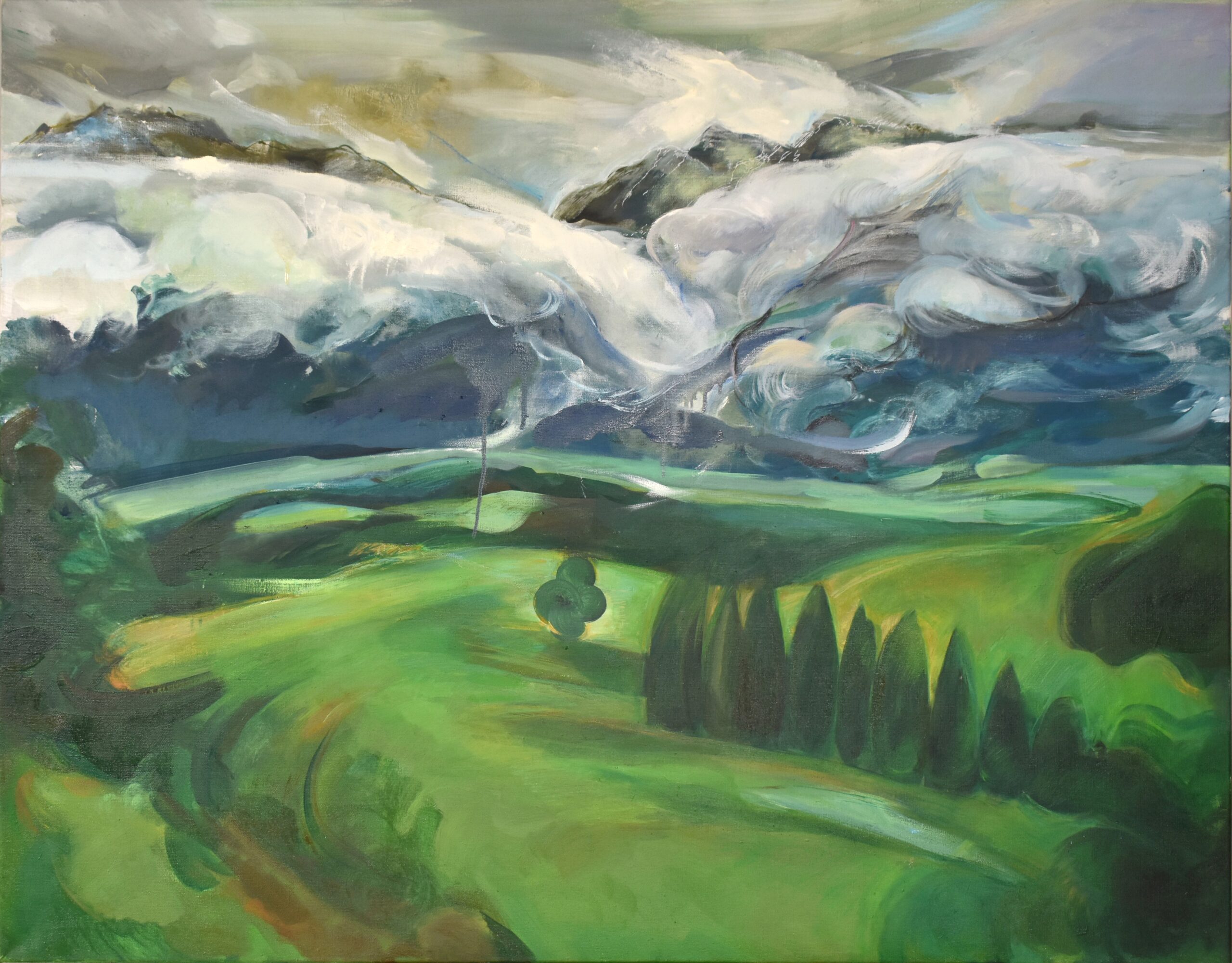 Chmury / Clouds olej na płótnie / oil on canvas, 110 x 140 cm, 2024 r.